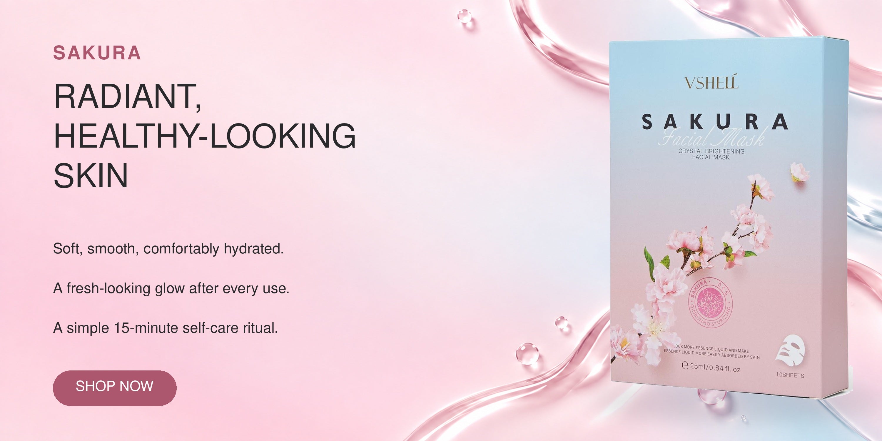 VSHELL Sakura sheet mask — radiant healthy-looking skin