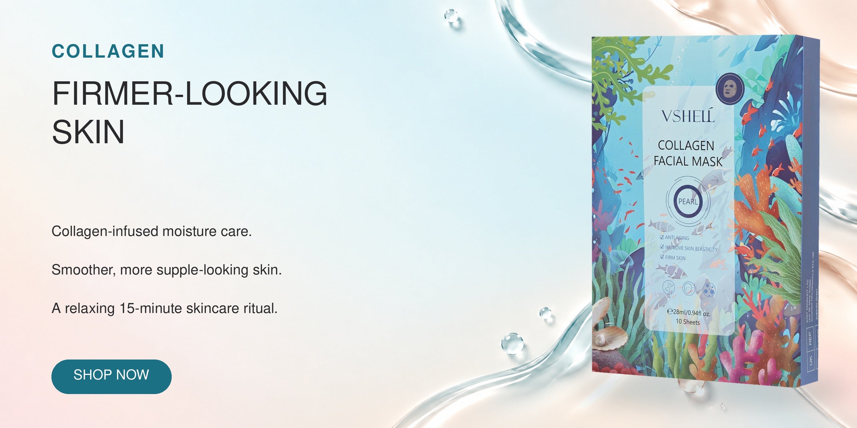 VSHELL collagen sheet mask — firmer-looking skin