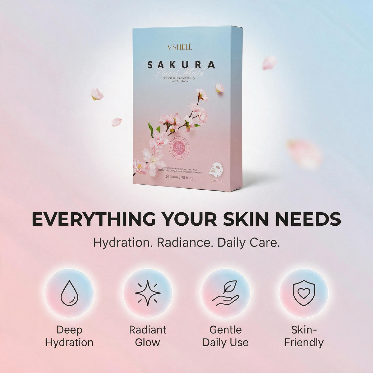 VSHELL Sakura brightening face sheet mask product image