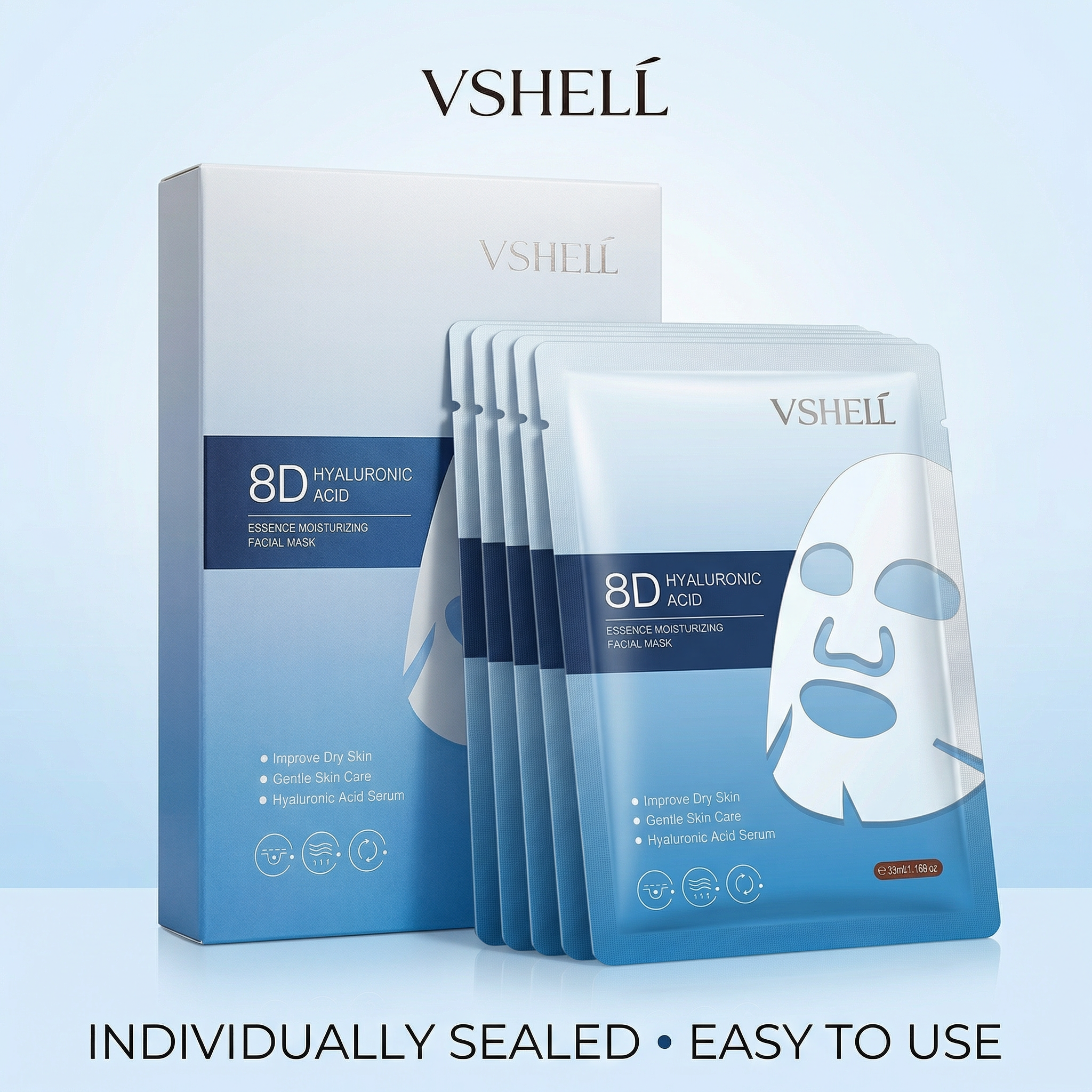 VSHELL Hyaluronic Acid hydrating face sheet mask product image