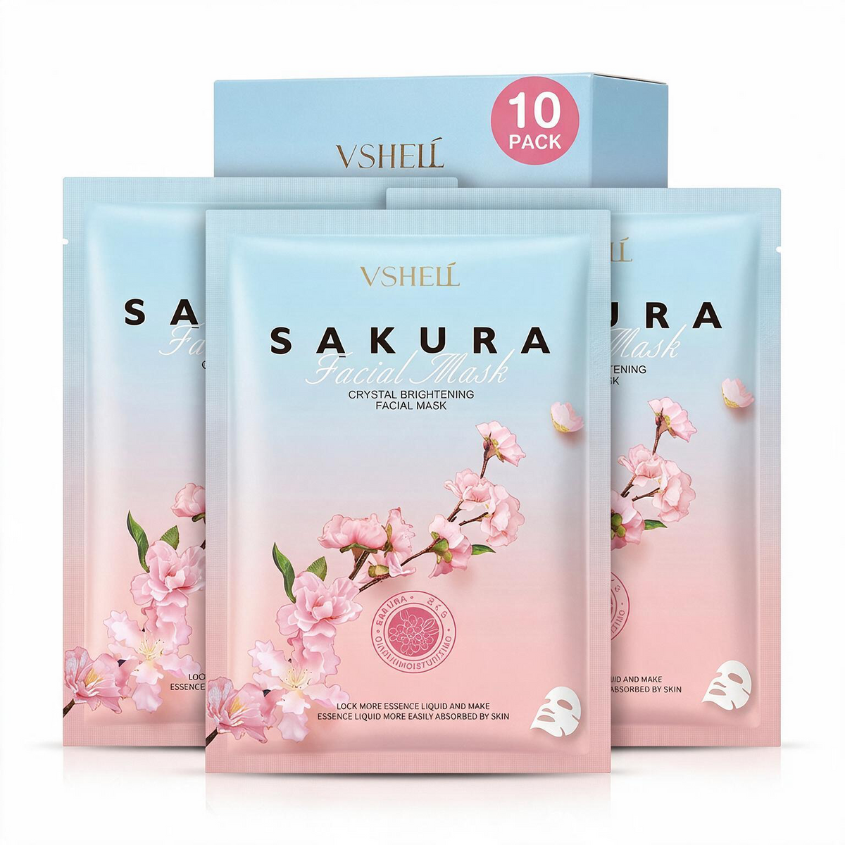 VSHELL Sakura Face Sheet Mask 10 Pack
